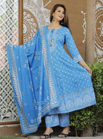 Women's Kurta Palazzo and dupatta set Rayon