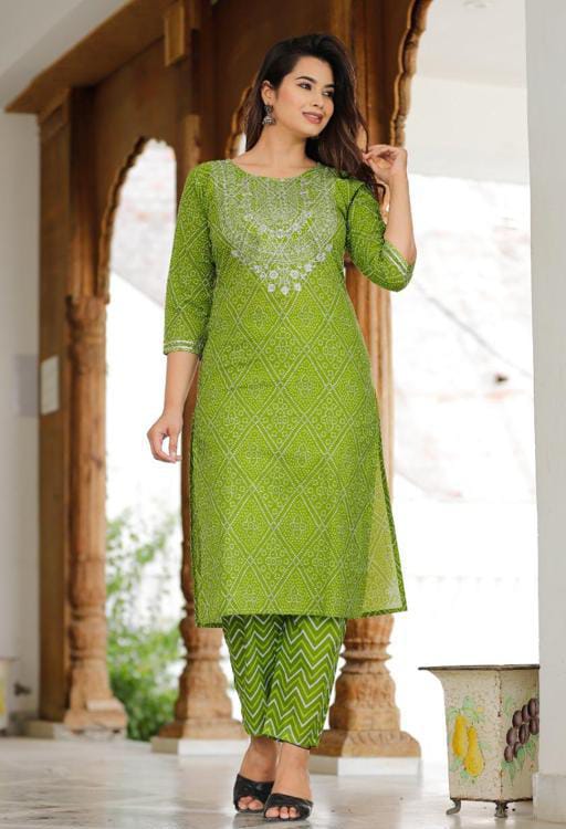 BEAUTIFUL KURTI HEAVY COTTON EMBROIDERY WORK