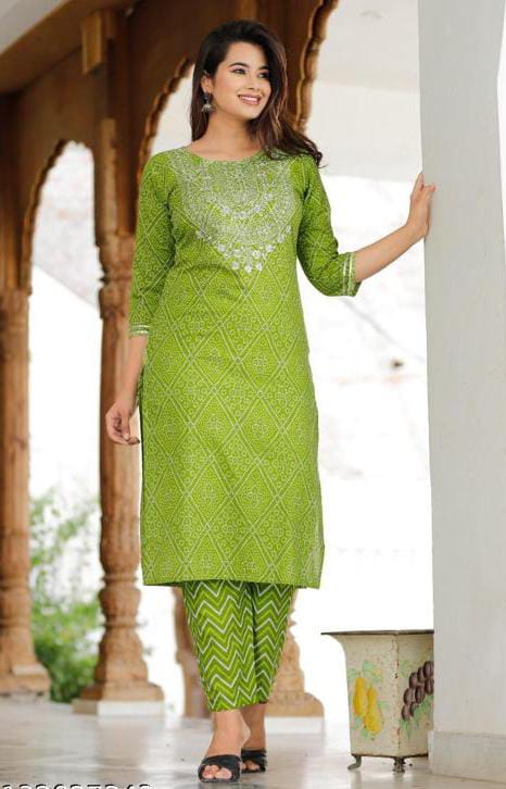 BEAUTIFUL KURTI HEAVY COTTON EMBROIDERY WORK